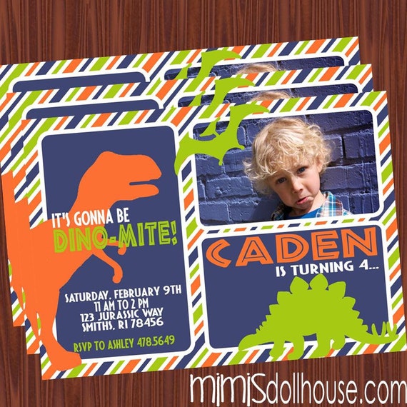 Dinosaur Invitation- Printable Dinosaur Invitation- Dinosaur Birthday invitation PDF/JPEG Il_570xn