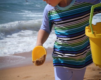 Kids swimwear - boys rashi / swim shirt in blue stripe