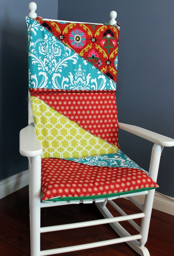 Rocking Chair Cushion Green Patchwork Quilt by RockinCushions
