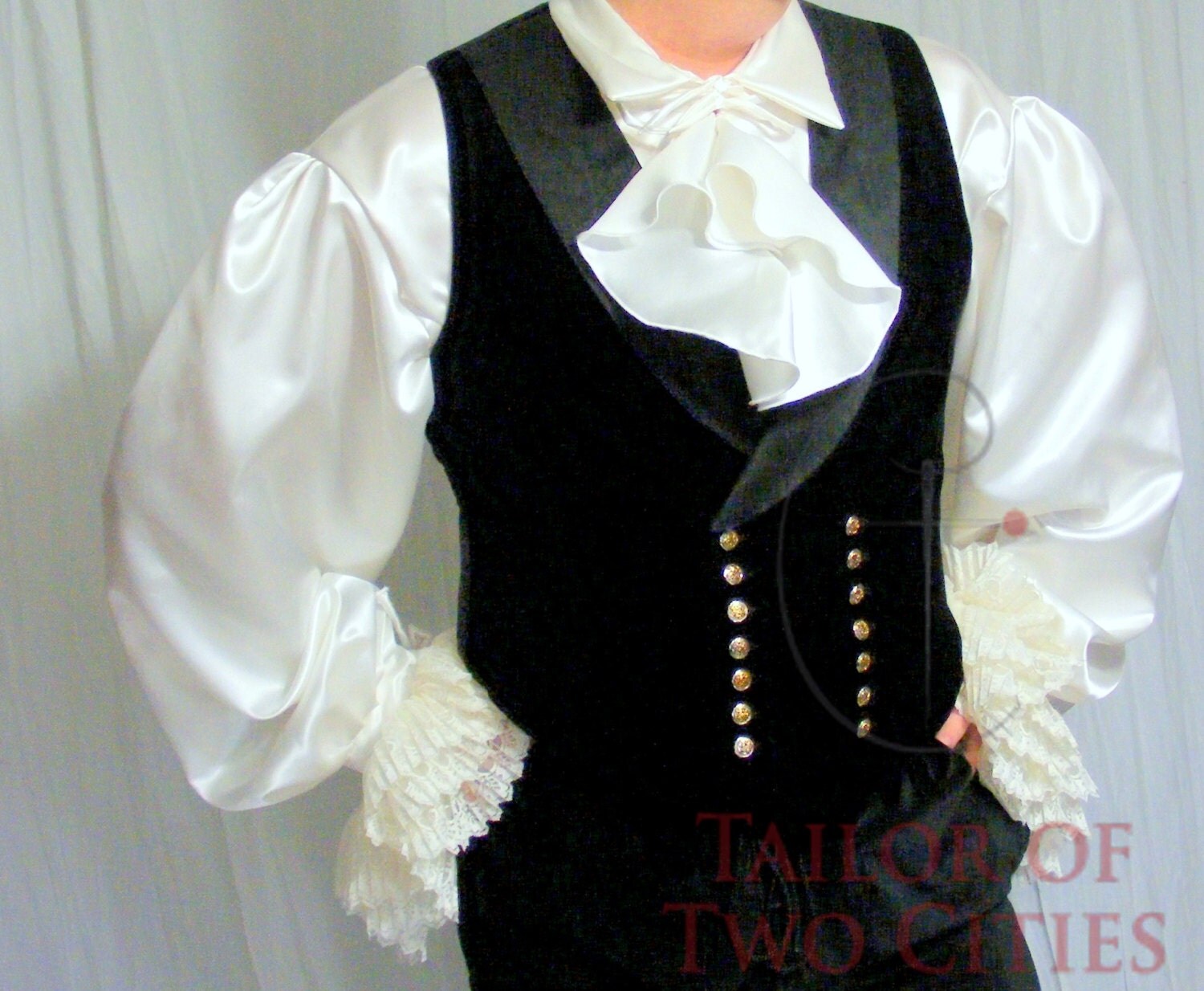 Men's Corset Laced Vest Silk Velvet Custom fit