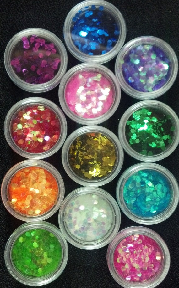 Nail Art Glitter Supply / set of 12 / large by ASparklyLifeForMe