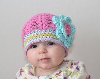 baby girl hat, baby hat, crochet baby hat, girls hat, baby girl's hat, little girls hat