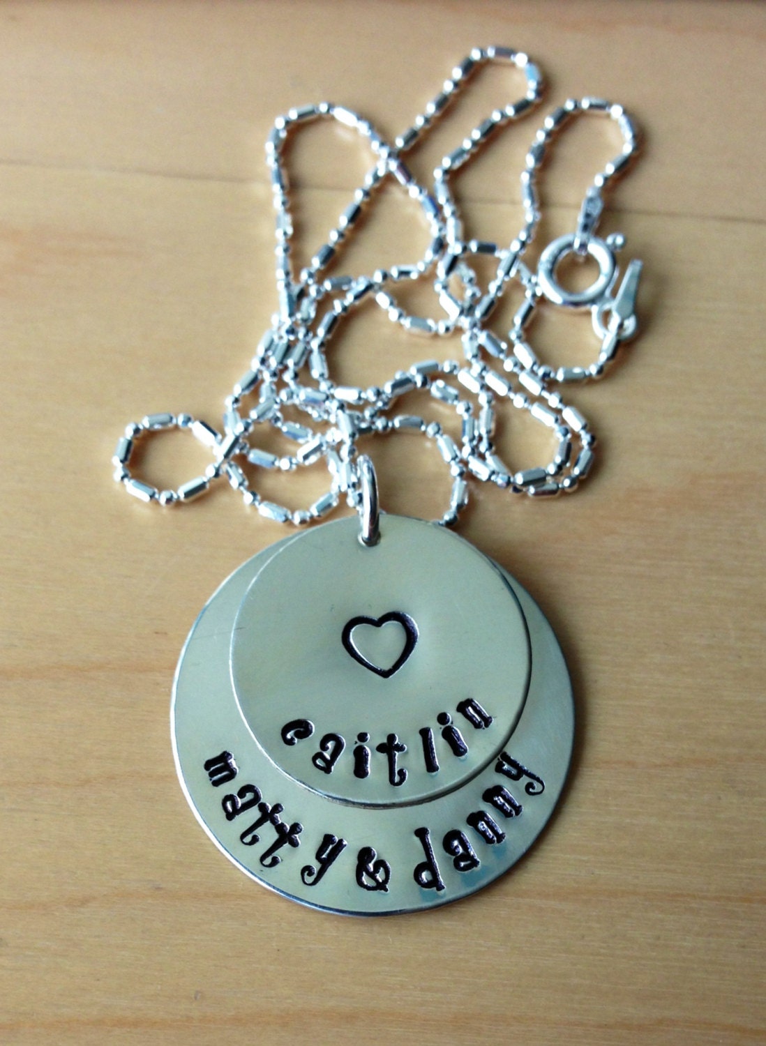 Sterling Silver Hand Stamped Personalized Necklace