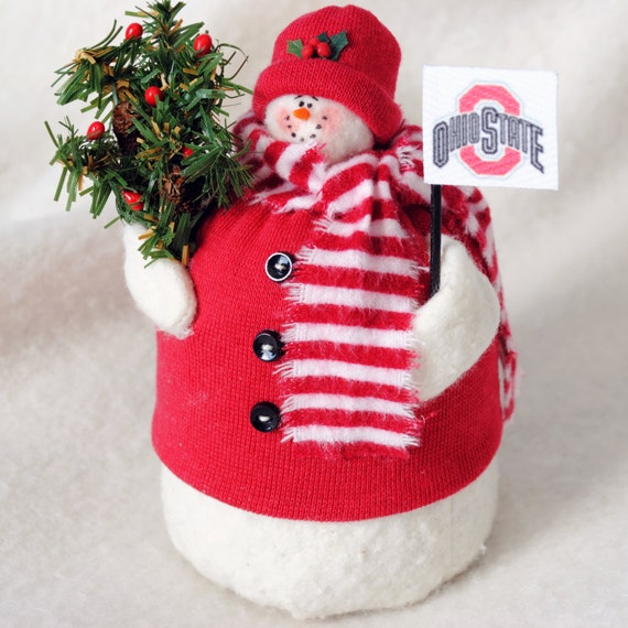 Ohio State Fabric Snowman