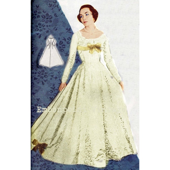 dress size plus patterns wedding PDF 5  Pattern 1956 Plus  Size No any size) Noreen (or Wedding Dress