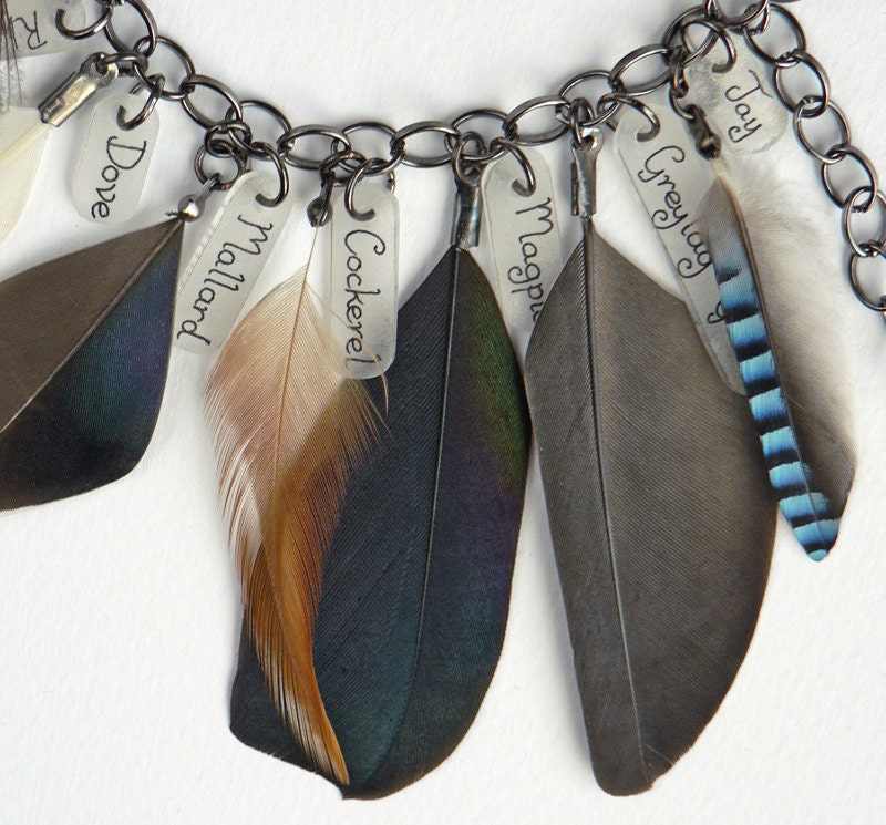 Feather Statement Necklace unique piece feather necklace