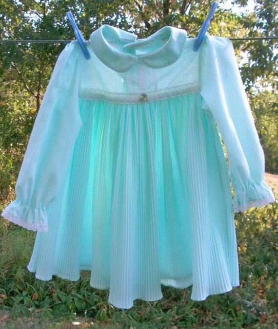 Vintage Little Girls Dress ToddleTime JCPenney size 3T Mint