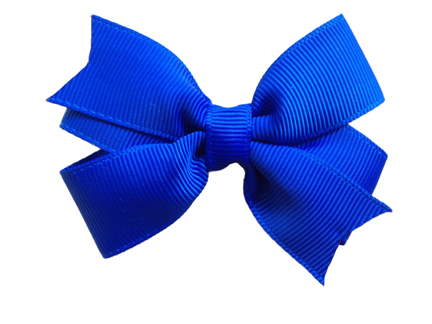 Blue and White Plaid Hair Bow - wide 5