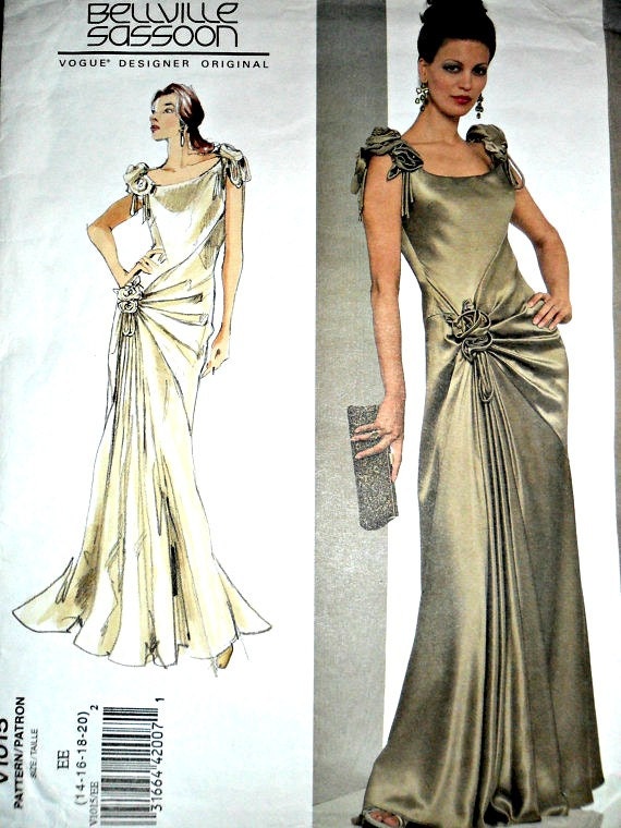 Draped Evening Gown Advanced sewing Pattern Vogue 1015 Designer ...