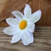 Daisy Hair Clip - Glow in the Dark Accessory - Handmade Fabric Flower Snap Hair Clip - White Daisy