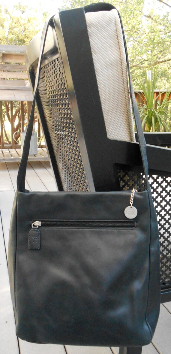 the sak black leather shoulder bag