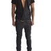 Linen Criss Cross Dropped Panel Shirt Black