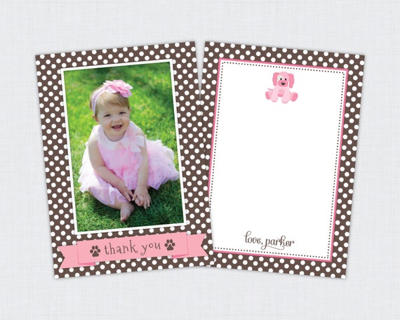 Puppy Paw-ty Collection: Printable Photo Thank You (Printing Available) Il_570xn