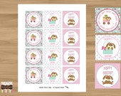 INSTANT DOWNLOAD - Printable Easter Bunny Stickers or Gift Tags (Great to be used as Party Favor Tags or even Cupcake Toppers) Il_170x135