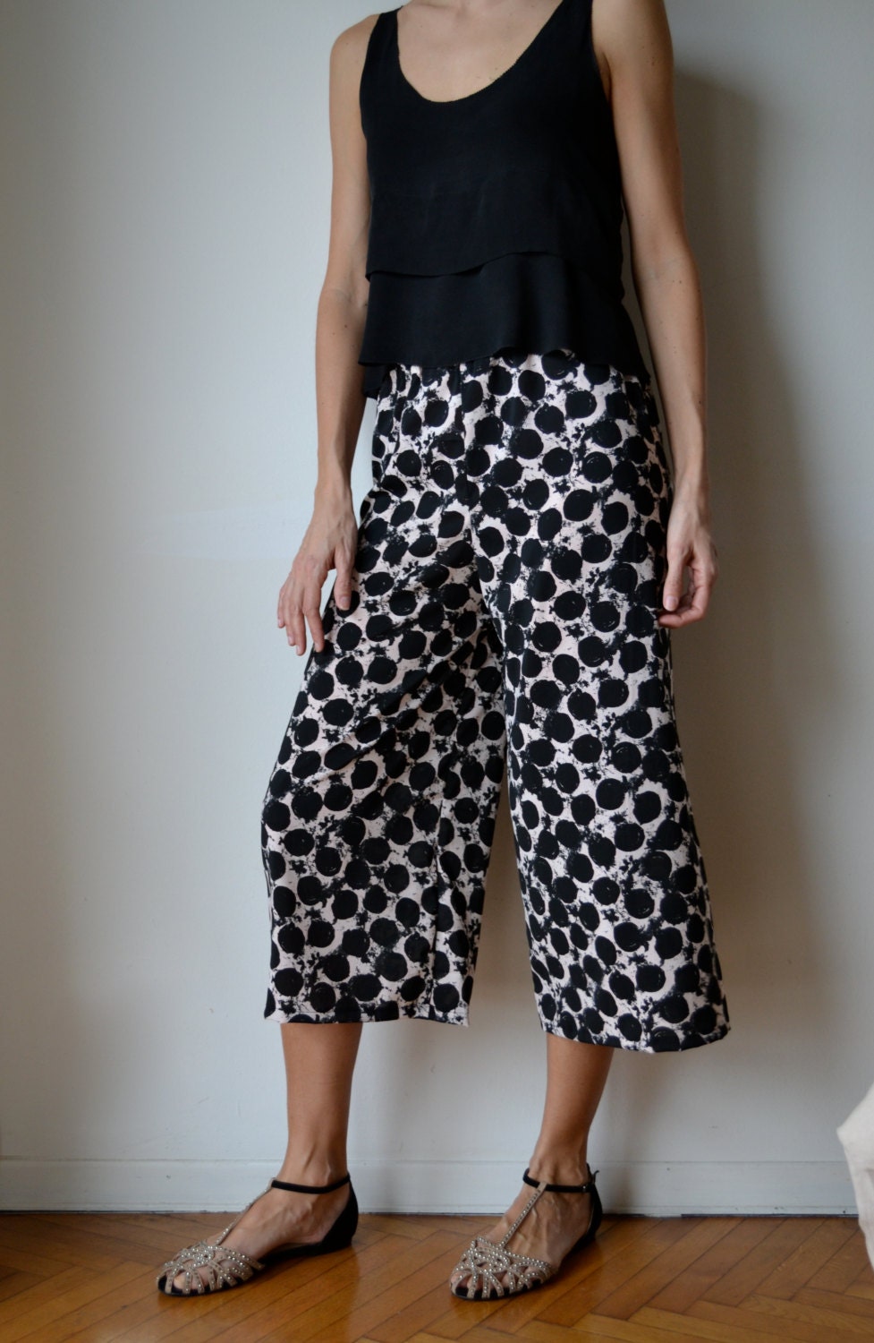black gaucho pants