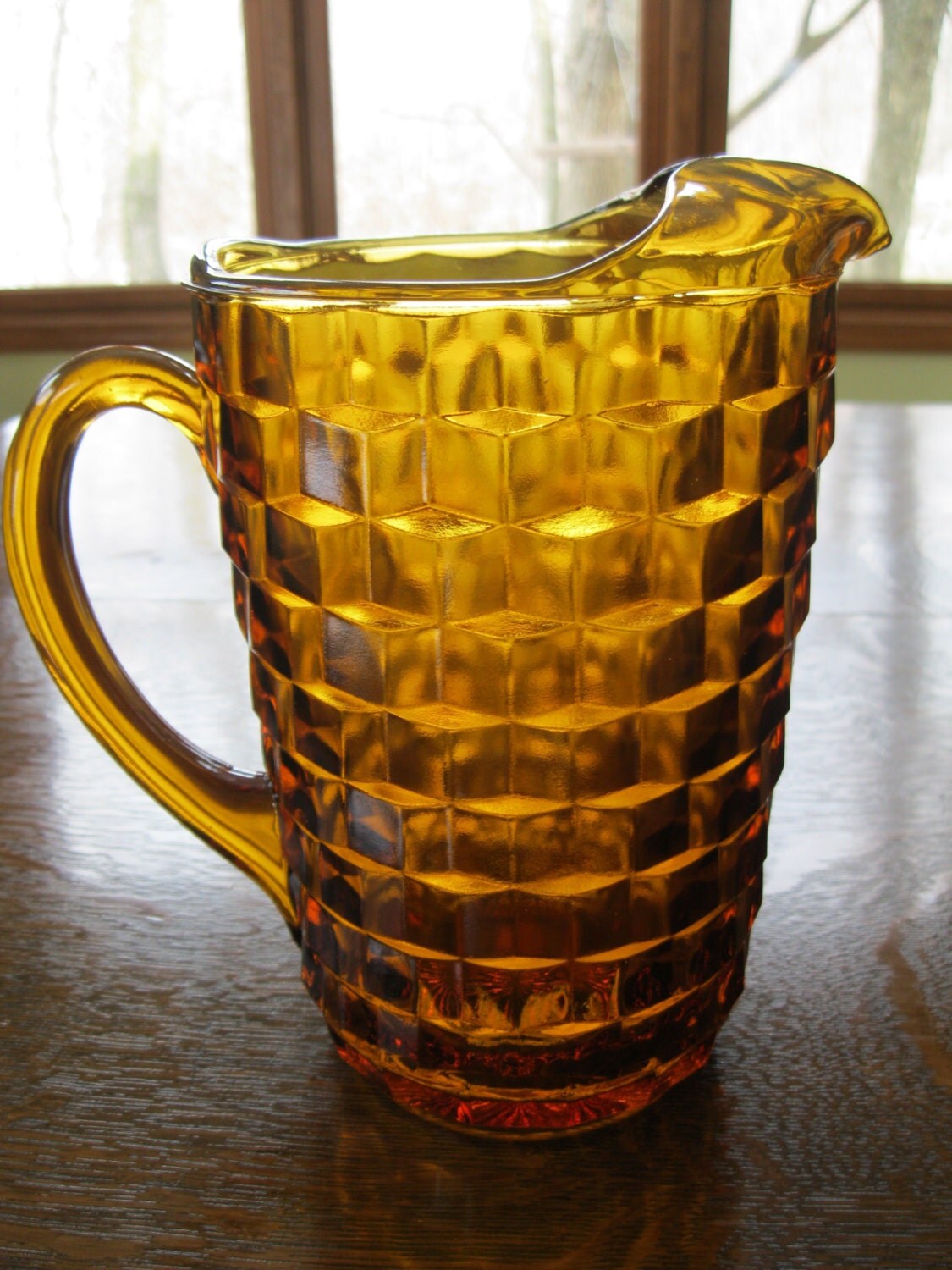 Fostoria American Amber Pitcher by MenageAGlass on Etsy