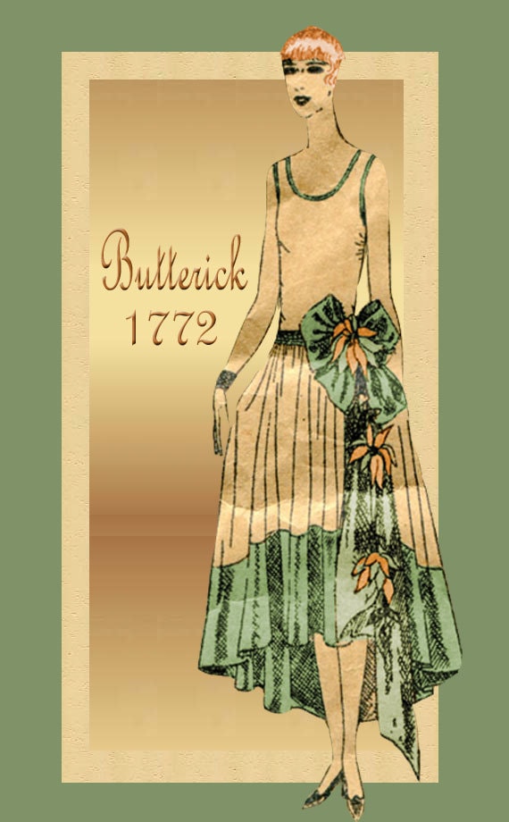  1920s  Dress  Pattern  New Butterick 1772 Flapper Formal Evening