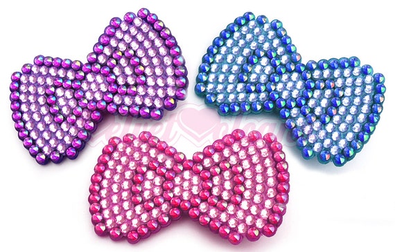 Bow Wow Super Cute & Sparkly Anywhere Clip - Pointed Edge/Border - Crystal Encrusted - You Choose Your Colours - Kawaii - Decora
