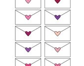 60% OFF SALE Clipart Digital Scrapbook Clip Art Love Letter Envelopes Red, Pink, Purple Commercial, Personal Use Valentines Day Il_170x135