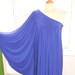 Baylis & Knight Blue STUDIO 54 Batwing 70's Disco Glam One Shoulder Bat Wing Dress Elegant (Smock)