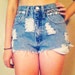One Of A Kind SHORTS -high waisted, rainbow, studs
