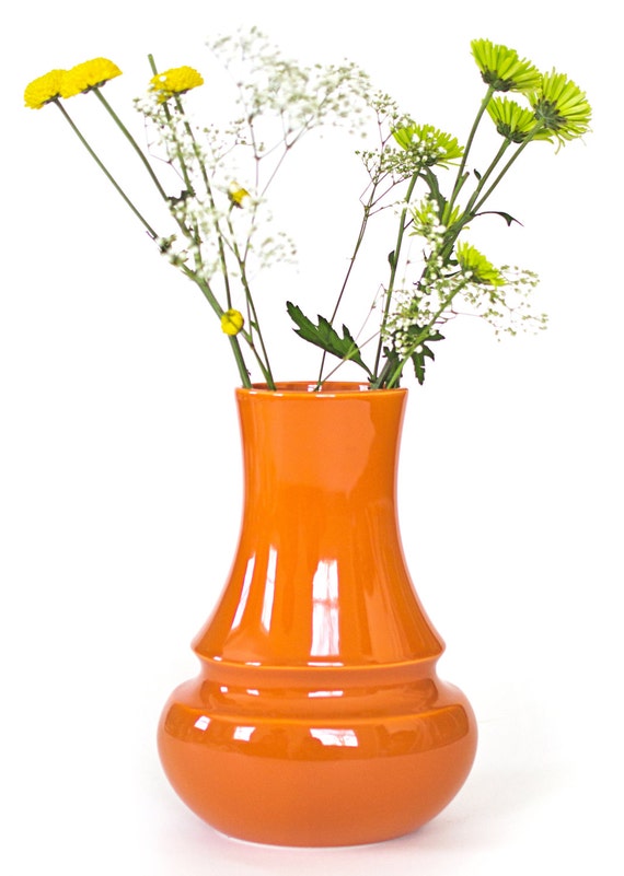 Ceramic Vase Orange Vase Tall Vase Decorative Vase Pottery