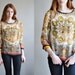 Vtg 80s hippie SILK blouse // SHEER silk SCARF printed hippie boho over size silk shirt top