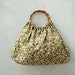 Floral cotton handbag - green purse -women shoulder bag