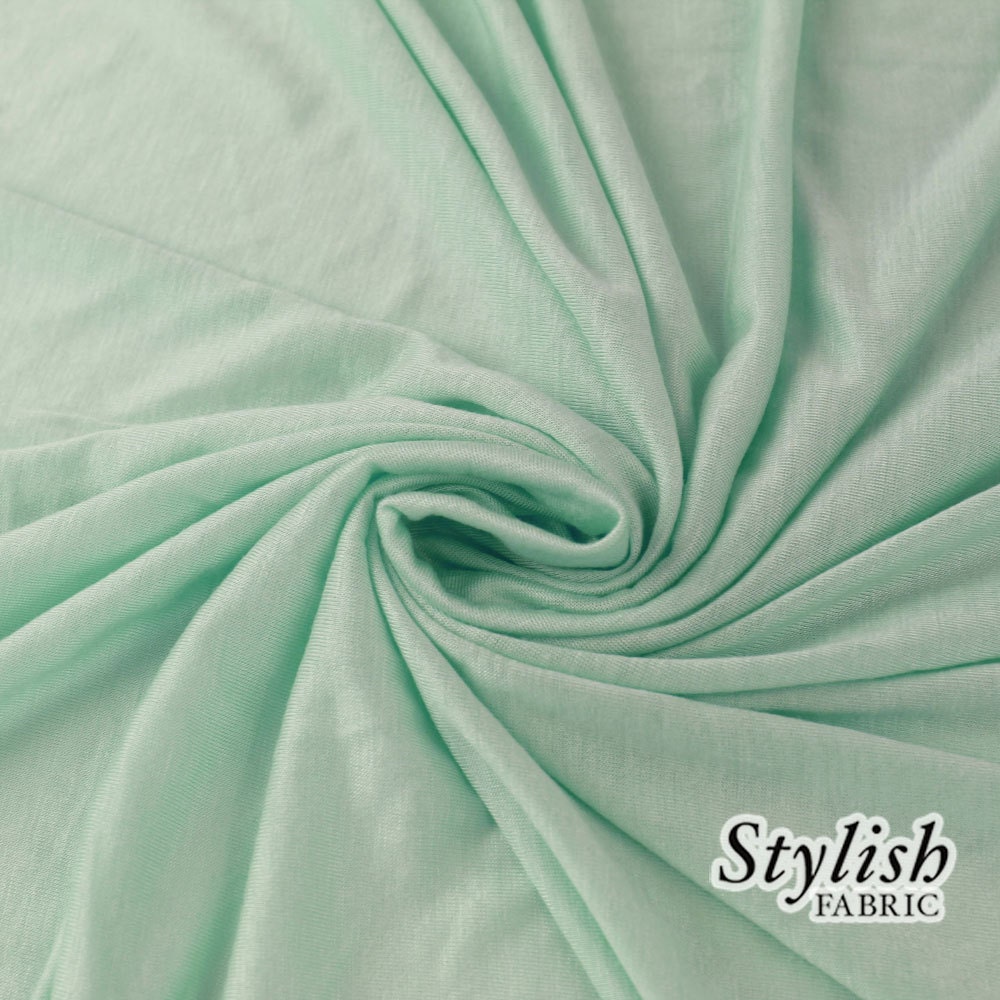 MINT GREEN Knit Fabric Mint Green Rayon Jersey Knit Fabric