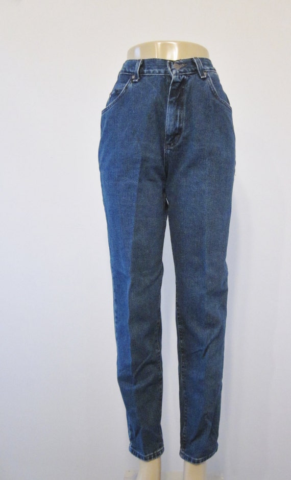 high waisted tapered jeans