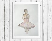 Ballet Art / Original Watercolor / Graceful Dancer / Watercolor Painting 9 x 12