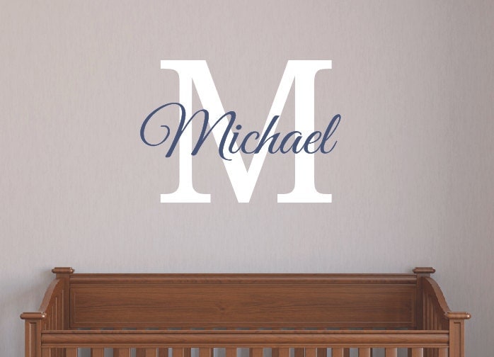 Boys Personalized Name Vinyl Wall Decal Monogrammed Vinyl