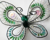 Spring- Green Butterfly- Ornament- Window Charm- Rear View Mirror Charm- Suncatcher- Summer- Birthday- Gift for Her- Mother's Day