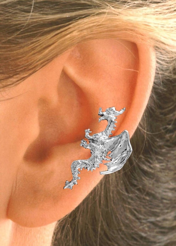 Items similar to DRAGON Ear Cuff in Sterling Silver or Gold Vermeil 73