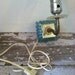Vintage Blue Glass and Mirror Wall Lamp