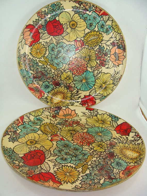 Vintage Paper Mache Serving Trays Beautiful by ElodieVintageHome
