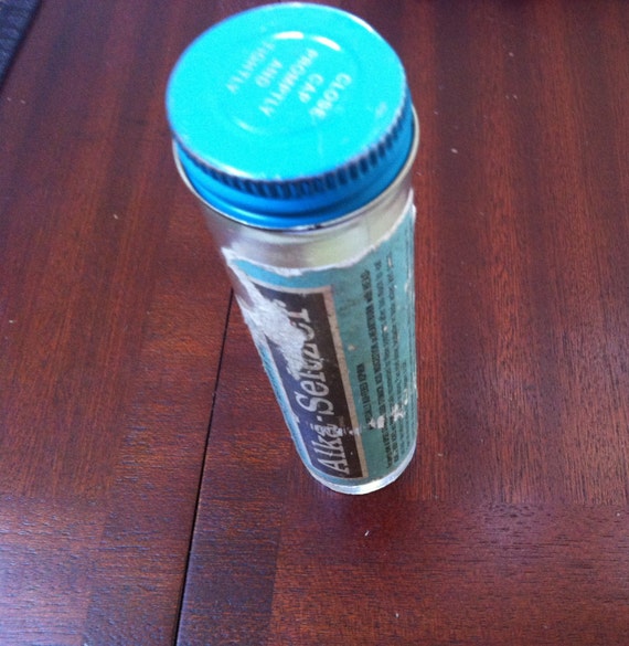 Vintage AlkaSeltzer Glass Bottle