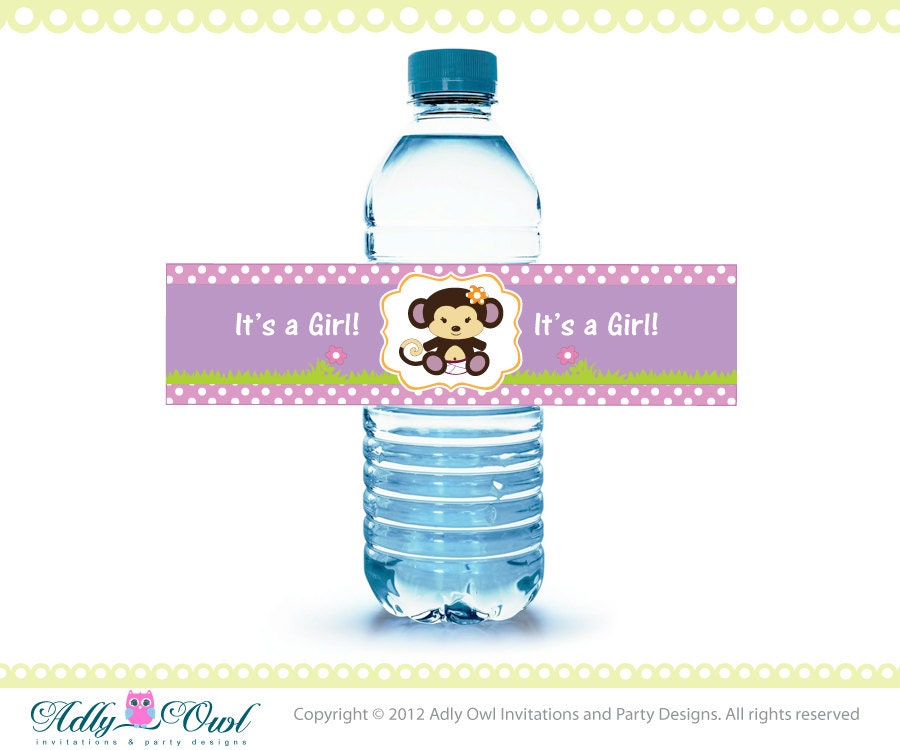 Cocalo Jacana Water Bottle Wraps Labels for Girl Monkey Baby