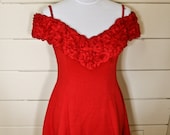 Hot Red Dress from the 80's (Large/Sz 8)