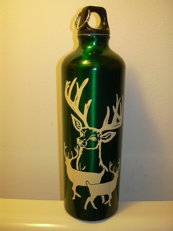 hunting theme water bottle deer head cold by CEWgraphicsNdesigns