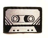 Retro Cassette / Iron-on Patches / Black & White / Old School / AppliquÃ© / Embroidery / DIY Denim Jacket
