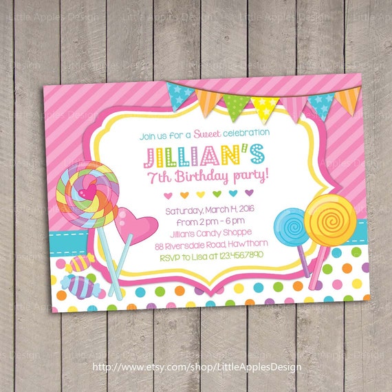 for decorations baby shower lollipop Lollipop Invitation / Invitation Candyland / Candyland