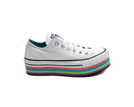 converse rainbow platform shoes