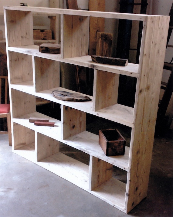 Reclaimed wooden future rustic room Divider / Shelving Unit