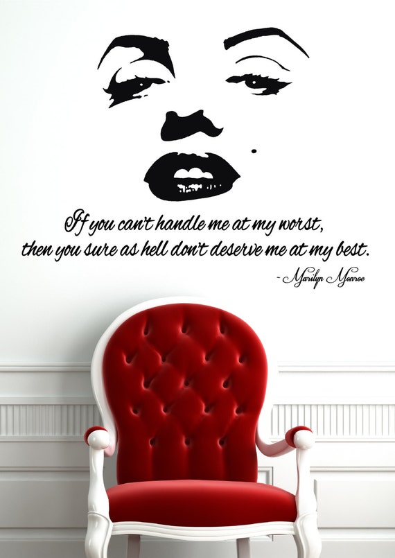 MARILYN MONROE QUOTE If You Can't Handle Me Vinyl by DecalDIY