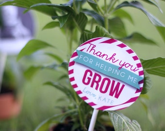 Teacher appreciation sign printable - Thank you for helping me grow - Including child's photo - Customizable