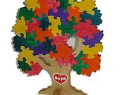 The Hope Tree for Autism Awareness Wooden 3D Puzzle  - Ready to Ship