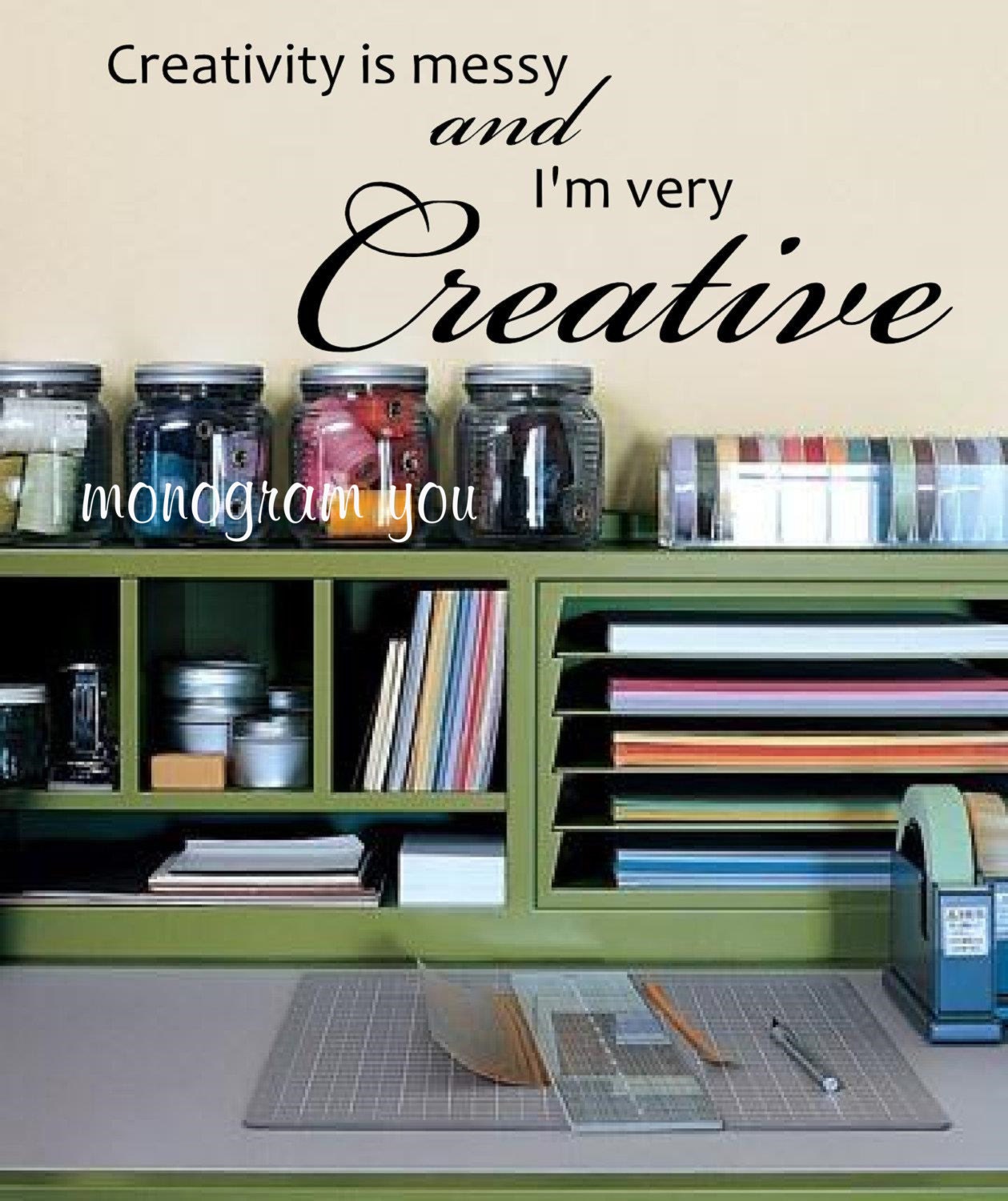 Craft Room Wall Decal 'Creativity is Messy and I'm