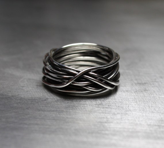 Mens Ring, Mens Wedding Band, Wire Wrapped Ring