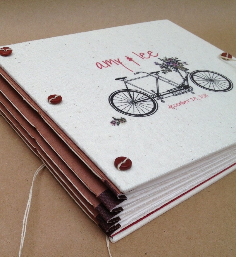 Personalized Bicycle Wedding Guest Book or Photo Booth Album